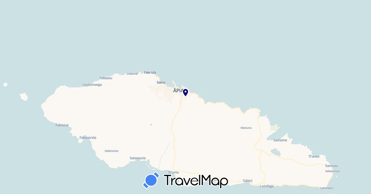 TravelMap itinerary: driving in Samoa (Oceania)